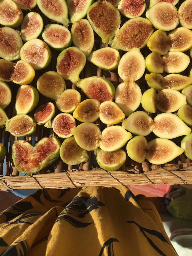 fichi tagliati a metà e lasciati ad essiccare al sole nel Cilento