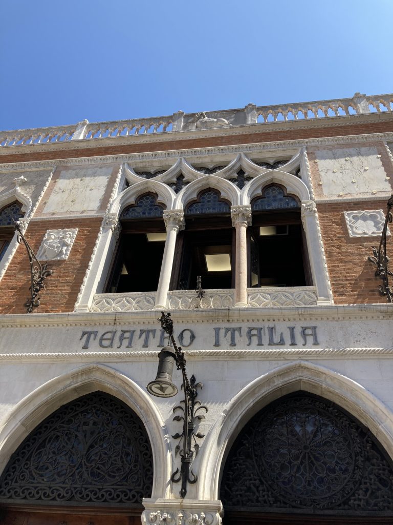 windows of an antique theatre in Venice