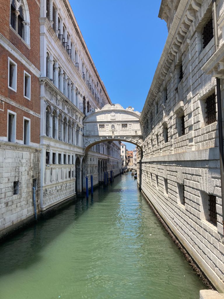 view of the Ponte dei sospiri in Venice